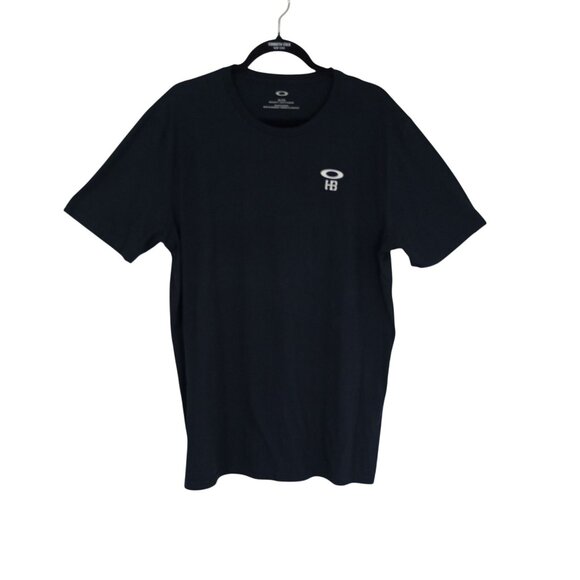 Oakley T-Shirt Mens Black XL With HB Logo & Graphic Back Print Regular Fit - Picture 1 of 6